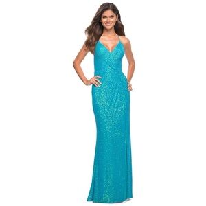 La Femme Turquoise Maxi Dress